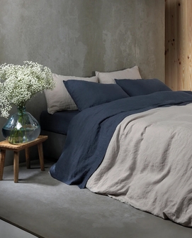 dekbed stone wash navy