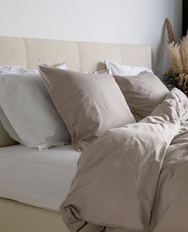 Dekbedovertrek set Percale Taupe - satijn