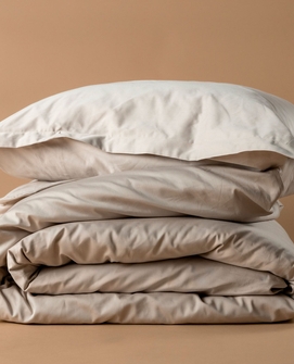 Dekbedovertrek set Percale Taupe - satijn